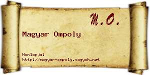 Magyar Ompoly névjegykártya
